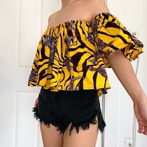 Zebra Safari Off Shoulder Tube Top